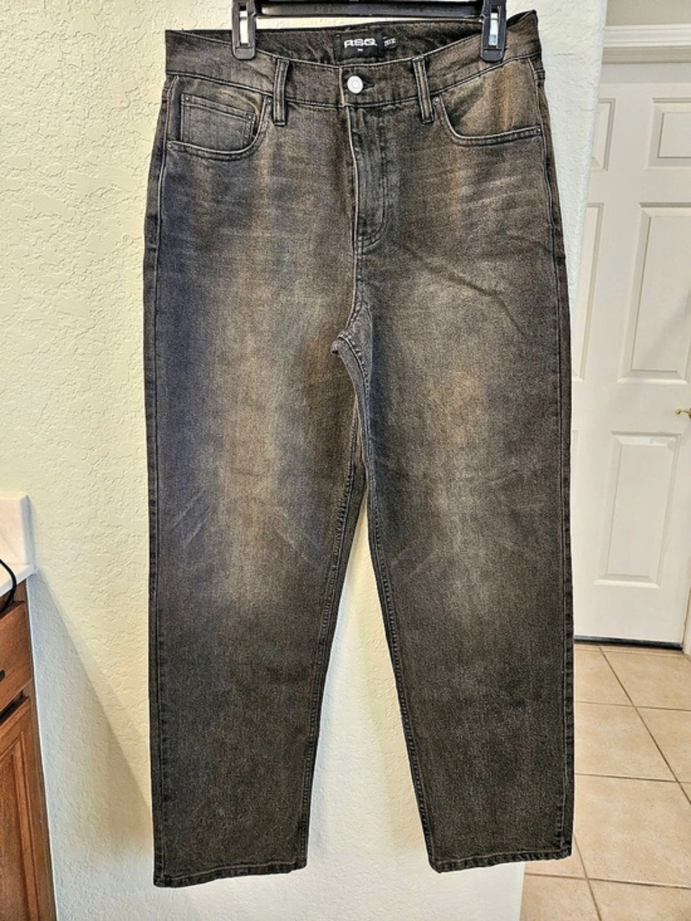 RSQ Loose Fit Denim Jeans Straight Leg Brown Waist 34x32